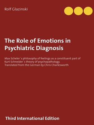 cover image of The Role of Emotions in Psychiatric Diagnosis